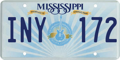 MS license plate INY172