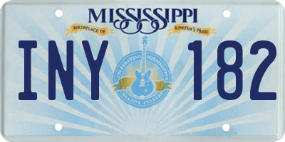 MS license plate INY182