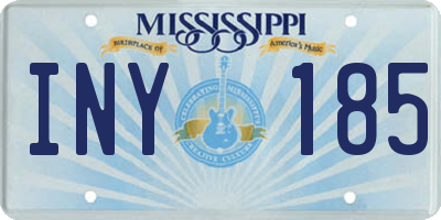 MS license plate INY185