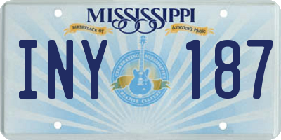 MS license plate INY187