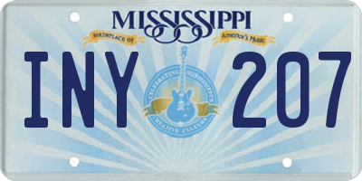 MS license plate INY207