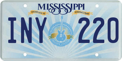MS license plate INY220