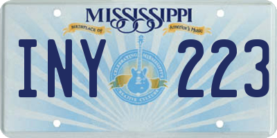 MS license plate INY223
