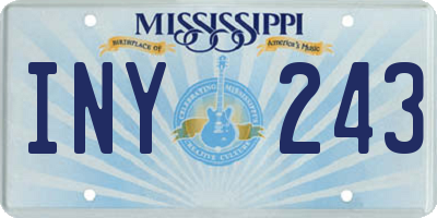 MS license plate INY243