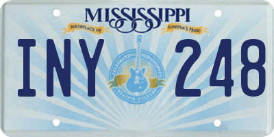 MS license plate INY248