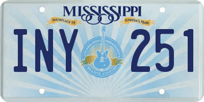 MS license plate INY251