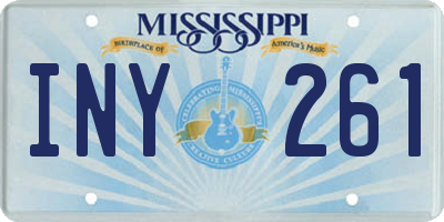 MS license plate INY261