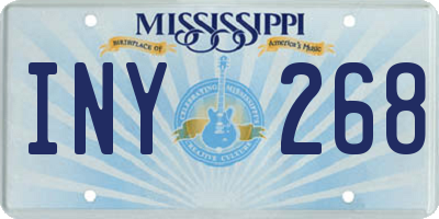 MS license plate INY268