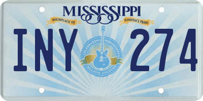 MS license plate INY274