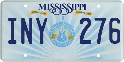 MS license plate INY276
