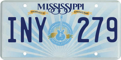 MS license plate INY279