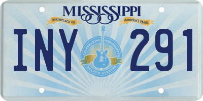 MS license plate INY291