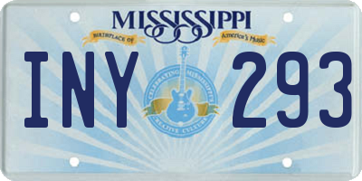 MS license plate INY293