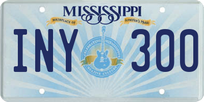 MS license plate INY300