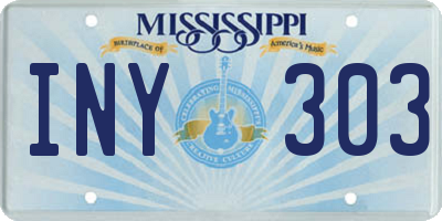 MS license plate INY303