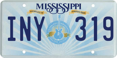 MS license plate INY319