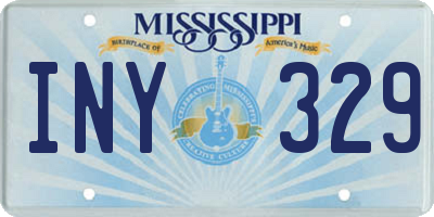 MS license plate INY329