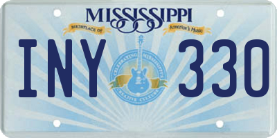 MS license plate INY330