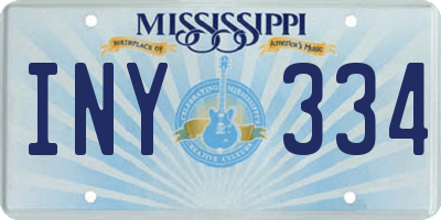 MS license plate INY334