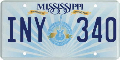 MS license plate INY340