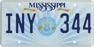 MS license plate INY344