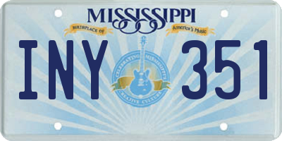 MS license plate INY351