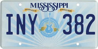 MS license plate INY382