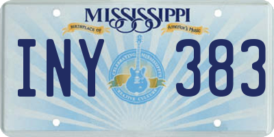 MS license plate INY383