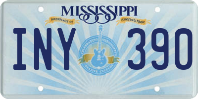 MS license plate INY390
