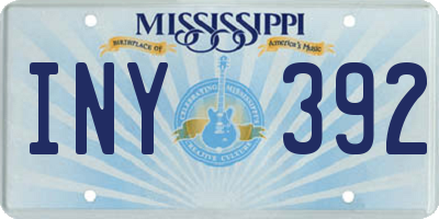 MS license plate INY392