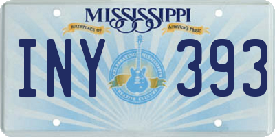 MS license plate INY393