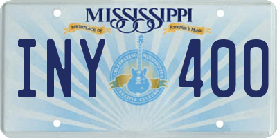 MS license plate INY400