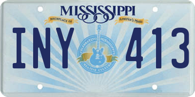 MS license plate INY413