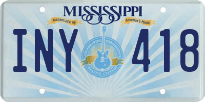 MS license plate INY418