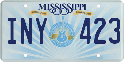 MS license plate INY423