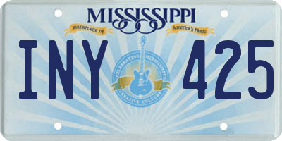 MS license plate INY425
