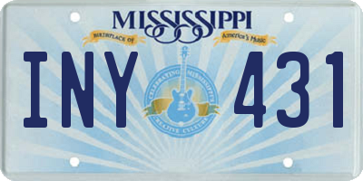 MS license plate INY431