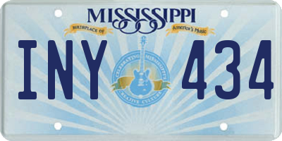 MS license plate INY434