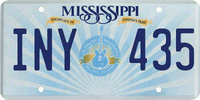 MS license plate INY435
