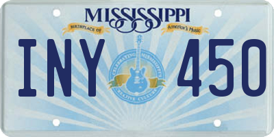 MS license plate INY450