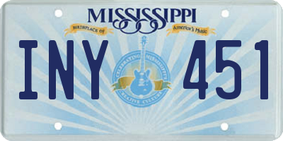 MS license plate INY451