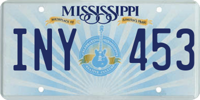 MS license plate INY453