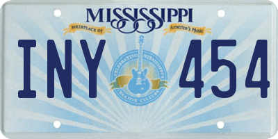 MS license plate INY454