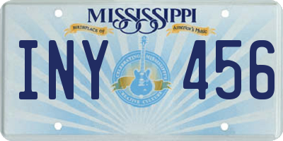 MS license plate INY456