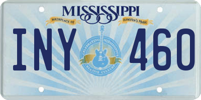 MS license plate INY460