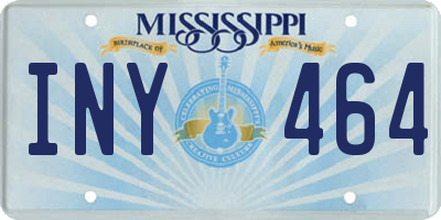 MS license plate INY464