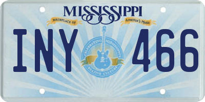 MS license plate INY466