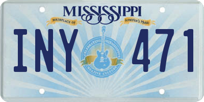 MS license plate INY471