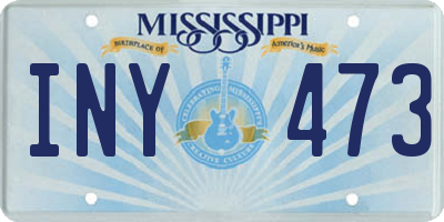 MS license plate INY473