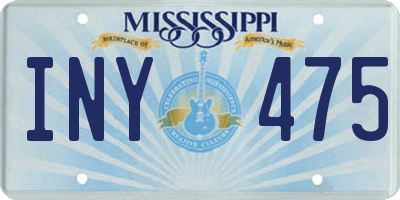 MS license plate INY475